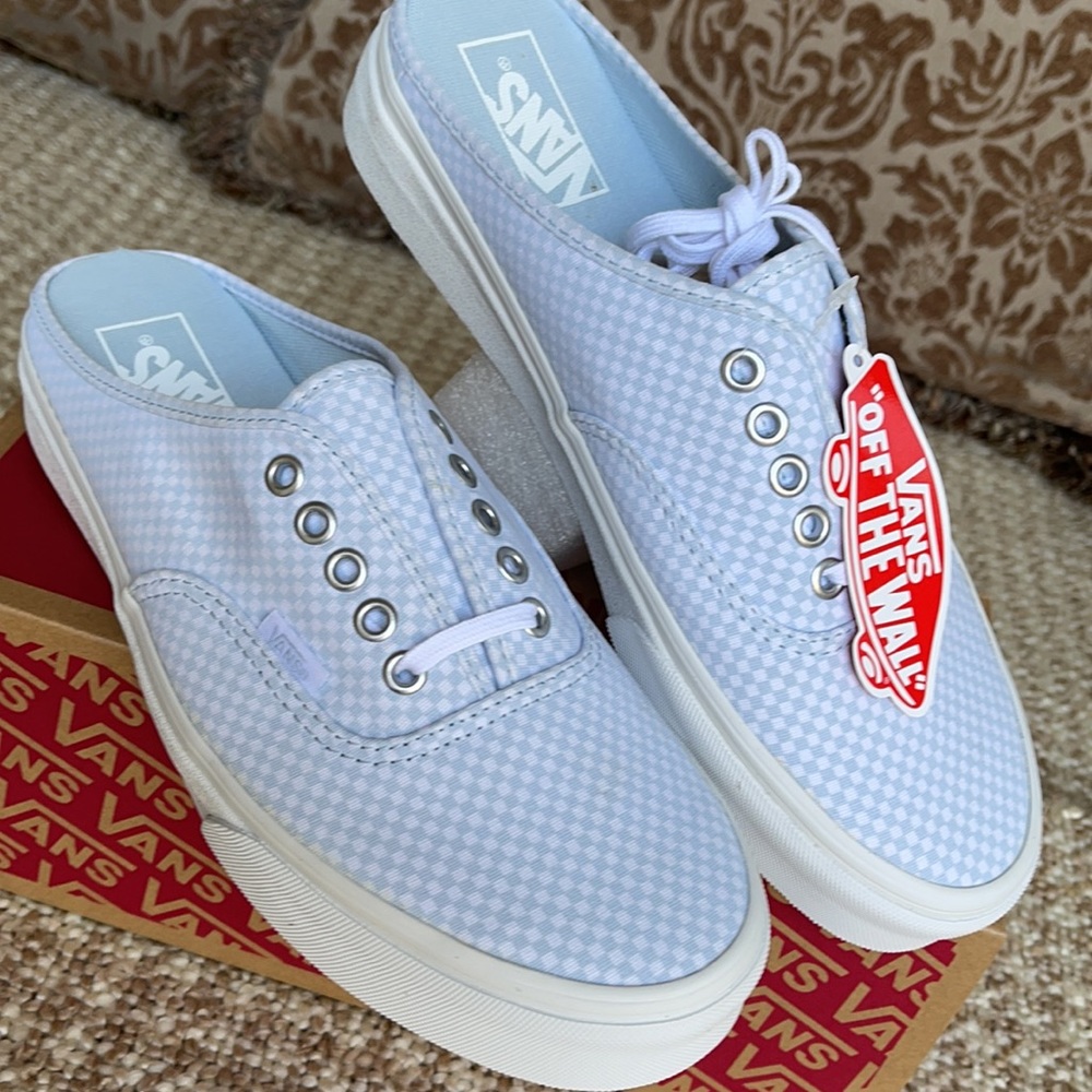 Vans Authentic Mule Pastel Checkerboard Misty Bl W - Picture 8 of 16